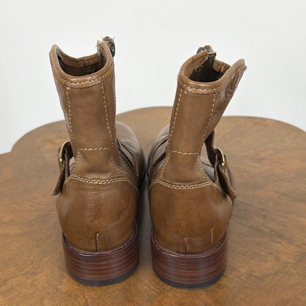 Johnston & Murphy Brown Leather Boots Women's Size 8.5 Ankle Bootie Side Zip - Picture 6 of 8